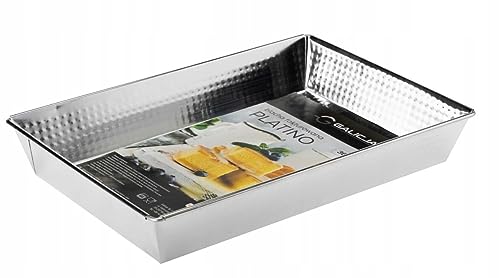 Galicia, teglia da forno in acciaio zincato di alta qualità, 36 x 25 x 6 cm, per pane tostato, cheesecake, brownie, facile da pulire