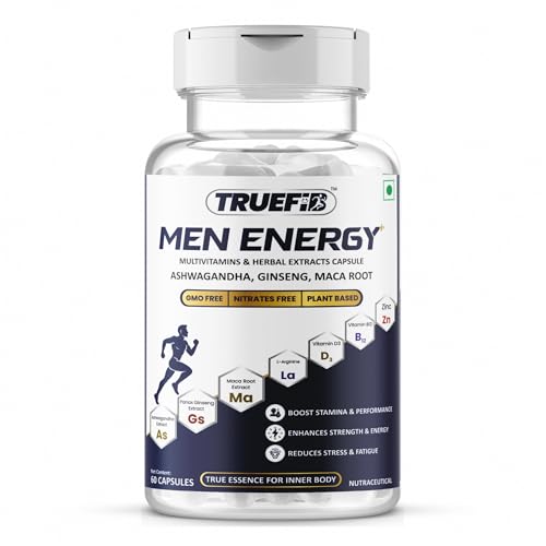 Image of Men's Energy+ Multivitamin for Men | Ashwagandha, Panax Ginseng, Maca Root, L-Arginine with Zinc, Vitamin B12 & Vitamin D3 | Daily Energy, Stamina, Strength, Focus & Immunity Support | 60 Veg Capsules