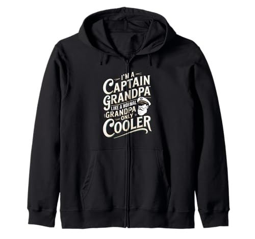 Divertido enfriador de barcos Captain Boat Grandpa para hombre Sudadera con Capucha