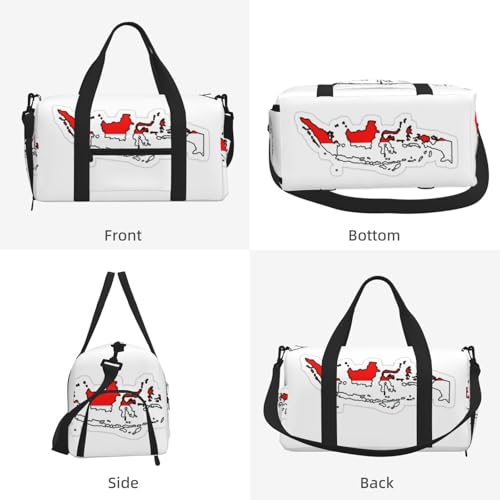 Bolsa cruzada de mano con diseño de mapa de Indonesia y bolso bandolera casual 2