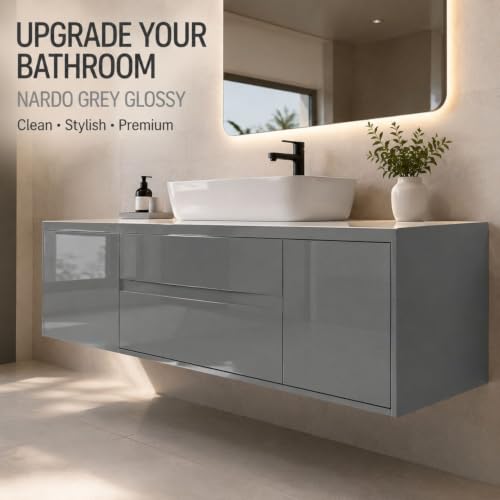 Image of WISDOM Nado Grey Glossy Self Adhesive Wallpaper for Furniture & Cabinets Waterproof, Easy to Clean Peel and Stick Vinyl Film Kitchen Cabinet, Wardrobe, Shelf & Home Decor Makeover (20x96 in)