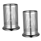 LOORGVEL 2 Stück Edelstahl Besteckhalter Küchenutensilien Behälter Kompakt und Robust für Essstäbchen Gabeln Löffel Praktische Aufbewahrung und Platzsparender Organizer