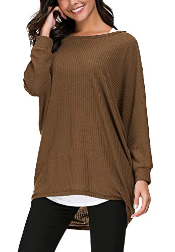 Image of Urban CoCo Women's Round Neck Solid Knit Loose Top Pullover Sweater