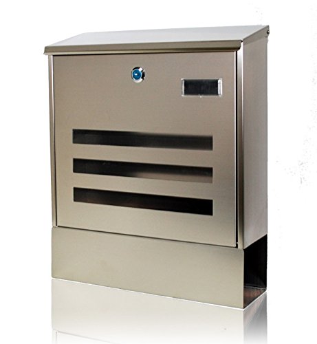 Preisvergleich Produktbild BRIEFKASTEN EDELSTAHL DESIGN POSTKASTEN ZEITUNGSFACH -ROLLE WAND MAILBOX 400005