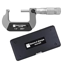 Brown & Sharpe Mechanical Outside Micrometer, 1-2 Inch, 0.0001 Inch Graduation, Tungsten Carbide Measuring Faces, Ratchet-Stop Mechanism, Satin Chrome Finished Scale