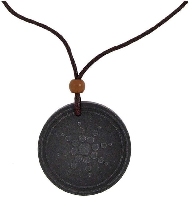 SKEWED Quantum Scalar Energy Pendant Necklace - Volcanic Lava Stone with Negative Ions for EMF Protection, Natural Energy Balancing, and Wellness – Adjustable Cord, Unisex Design (Black)