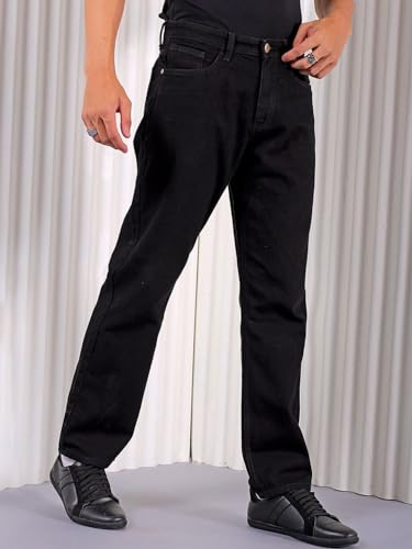 Image of The Indian Garage Co Men Vintage Straight Fit Solid Mid-Rise Jeans
