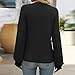 Womens Long Sleeve Ribbed Knit Tops Casual Loose Fit Crewneck Pullover Shirts Fall Fashion Clothing Outfits Black