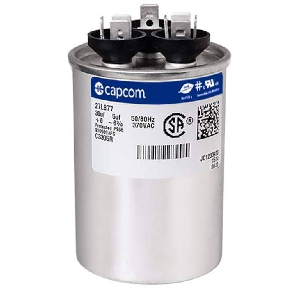 HC98JA031D - 30 + 5 uf MFD 370 Volt VAC - Carrier Round Dual