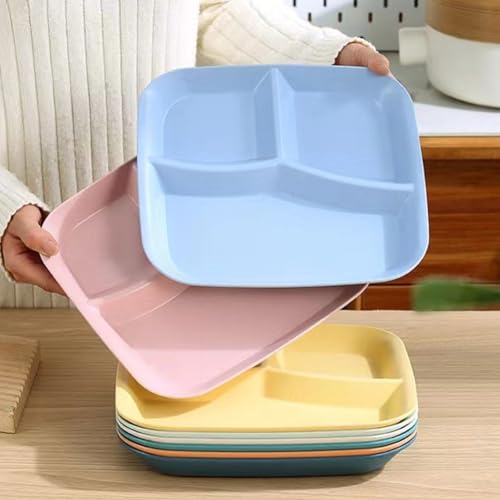 Pupopik 10 INCH PORTION CONTROL DIVIDED PLATES For Healthy Eating, 4Pcs Unbreakable Wheat Straw Dinner Plate Bpa Free, Plates For Kids Adults Picnic,Reusable Plates  thumb #7