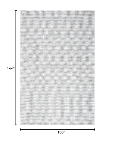 SAFAVIEH Marbella Collection Area Rug - 9' x 12', Light Grey & Ivory, Flat Weave Wool Design, Ideal for High Traffic Areas