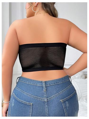 WDIRARA Women's Plus Size Strapless Front Closure Bandeau Bra Seamless Wireless Bralette Tube Top2