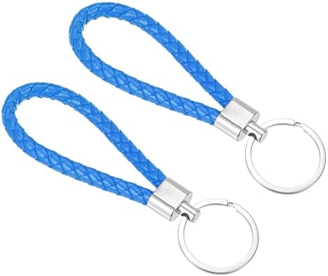 PATIKIL Braided Leather Keychain, PU Key Ring Woven Decoration Lanyard Strap for Bag Wallet