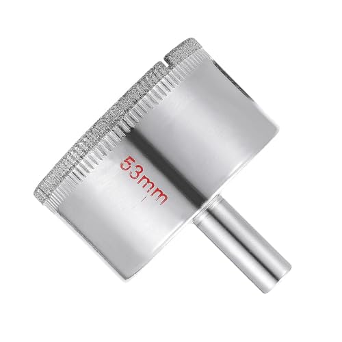 CoCud Diamond Drill Bits, 53mm Cutting Diameter, Nickel-Plated Coating Diamond Core Drill Hole Saws - (Applications: for Glass Precision Drilling Bits Tools), 1-Pieces