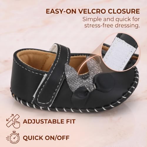 Image of PureSole Baby Girl Ballerina Shoes 6-12 Months | Elegant Party Booties
