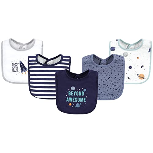 Hudson Baby Cotton Bibs, Space