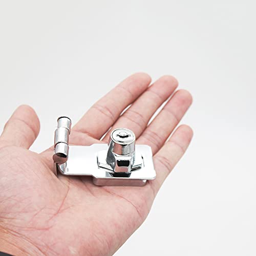 Image of 90 Degrees Keyed Door Lock Hasp Latch,Twist Knob Keyed Locking Hasp,3 Inch Zinc AlloyTwist Knob Keyed Lock Hasp for Small Doors,Cabinets, Desks (Silver)