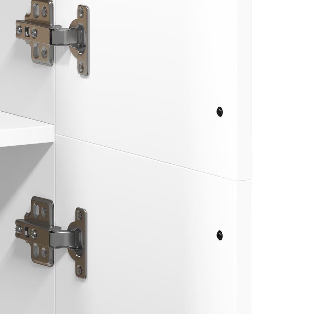 Buffet haut blanc 70x35x180 cm bois d ingénierie