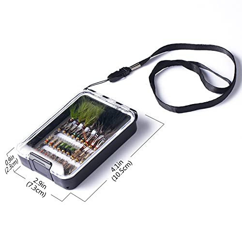 Image of BASSDASH Fly Fishing Flies Kit Fly Assortment Trout Bass Fishing with Fly Box with Dry /Wet Flies, Nymphs, Streamers, Popper