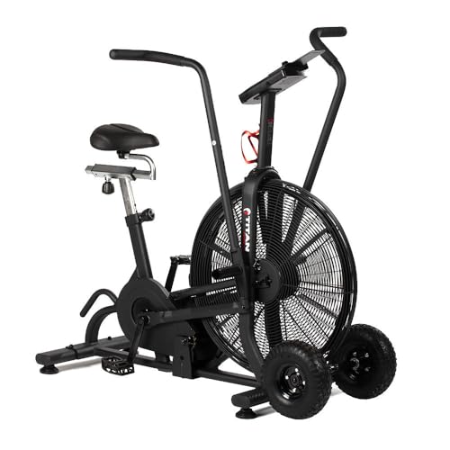 Titan Fitness Steel Fan Bike, Exercise and Cardio Workout Equipment, Black