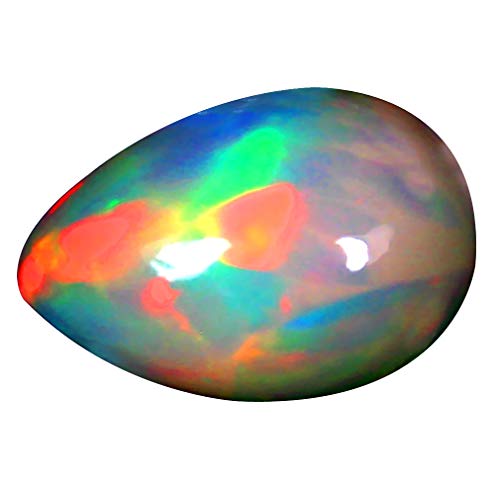 Opale arc-en-ciel poire cabochon 4.52 ct, idée cadeau anniversaire rare