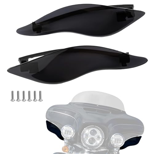 LUXEMOTO Adjustable Air Deflectors for Street Glide, Side Wings Windshield Wind Deflectors Fairing for Harley Electra Glide Street Glide Tri Glide Ultra Limited 2014-2024 Accessories