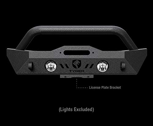 Image of Tyger Auto TG-BP6J70078 Tyger FURY Stubby Front Bumper w /Winch Plate Compatible with 2007-2026 Jeep Wrangler JK /JL; 2020-2026 Gladiator | Textured Black