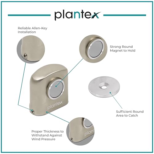 Image of Plantex Door Magnet Stopper /Stops for Main Door /Magnetic Door Stopper /Door Stopper for Main Door - Pack of 3 (APS-193, Satin Matt)