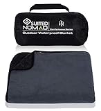 SUITEDNOMAD XL Waterproof Windproof Thick Fleece Outdoor and Stadium Blanket, Compact Warm Double Sided Throw, Great for Cold Weather Camping,Picnic,Sports,Festivals,Dogs