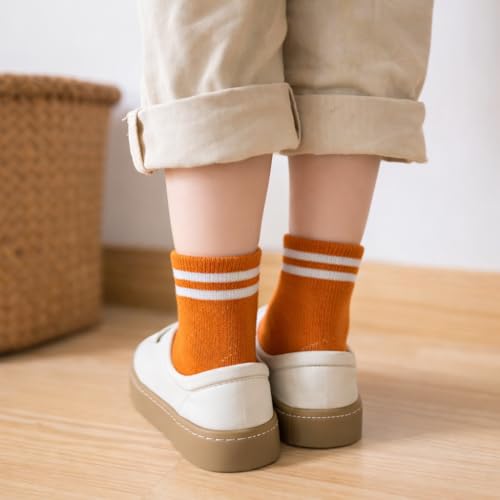 Image of Colourful Socks for Kids, Calf length, Soft Pure Cotton, Anti skid, Lightweight & Breathable, 2 to 9 Years, Pack of 6, Designer socks