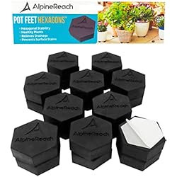 Macetas Flores Exterior AlpineReach Patas Invisibles para Macetas de Flores y Macetas de Exterior, Resistentes, Soportes de Goma Hexagonales con Superficie Antideslizante, Pads Adhesivos Incluidos, Paquete de 20