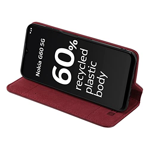 32nd Classic Series 2.0, Real Leather Book Wallet Flip Case Cover For Nokia G60, With RFID Blocking Card Slot - Image 3