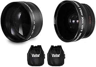 2-Pcs Hi Definition Telephoto & Wide Angle Lens Kit for Nikon Z 50 Z50 (46mm Compatible)