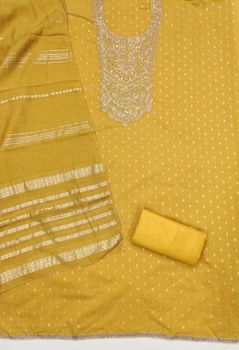 Image of LATEST DRESS MATERIAL FOR WOMEN FEBRIC TYP CHANDERI SILK