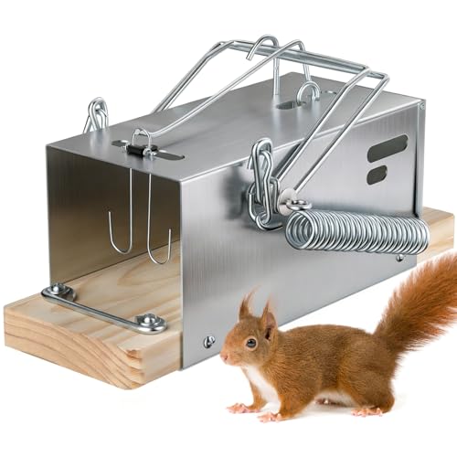 Squirrel Traps, Outdoor Heavy-Duty Squirrel Traps, Rodent Trap for Patios, Squirrel Trap for Outdoor...