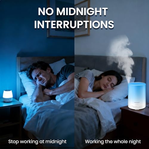 URPOWER 300ml Essential Oil Diffuser: Ultrasonic Aromatherapy Diffuser Quiet Auto Shut-Off, 4 Timer Settings(1H 3H 6H ON) & 7-Color Night Light Humidifier for Yoga Bedroom Living Room Office - Image 6