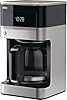 Braun BrewSense 12 Cup Drip Coffee Maker - Pause & Pour Mid Brew, Coffee Machine with 24-Hour Timer & Clock, Bold & Regular Strength, 1-4 Cup Functions, Self Clean, Auto Shutoff, Stainless Steel
