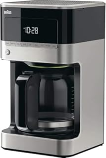 Braun BrewSense 12 Cup Drip Coffee Maker - Pause & Pour Mid Brew, Coffee Machine with 24-Hour Timer & Clock, Bold & Regular Strength, 1-4 Cup Functions, Self Clean, Auto Shutoff, Stainless Steel