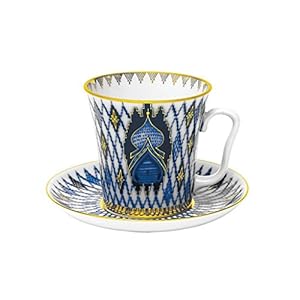 Lomonosov Porcelain Set Mug and Saucer Magic City Kizhi with Russian Church