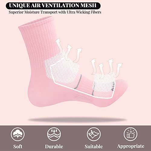 Aimerday Performance Crew Socks For Women Arch Compression Athletic Women's Running Socks Breathable Sports Quarter Socks #TOP2