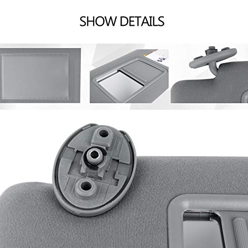 UNIGT Driver Side Sun Visor Compatible with 2005-2012 Toyota Tacoma Pre-Runner 74320-04181-B1 Left Visor Assy, LH, Gray (Gray)