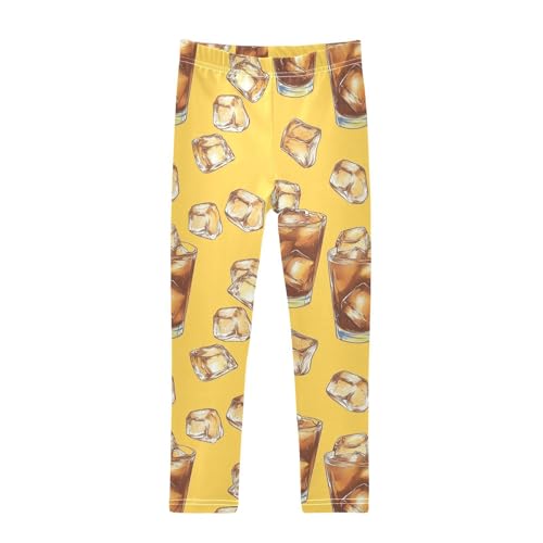 Girls Leggings Iced Coffee with Ice Cubes Toddler Girls Clothes Leggings for Girls Toddler Girls Leggings 3-4T