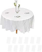 Vista 14 de Urby Manteles de plástico desechables blancos para mesas rectangulares de 8 pies, ideal para servir como picnic, fiesta, exterior o comedor, mantel