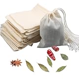 Lot de 10 sachets filtrants réutilisables en mousseline de coton naturel...