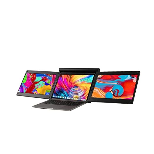 Monitor Triplo para Laptop, Tela Full HD 1080P IPS HDR de 13,3 Polegadas, Monitor de Laptop Tipo C Extensor de Tela Dupla Com Suporte Ajustável para Laptop (X50-A plugue americano)