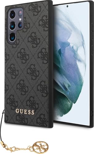 GUESS GUHCS24LGF4GGR Coque pour S24 Ultra S928 Noir Coque Rigide 4G Charms Collection