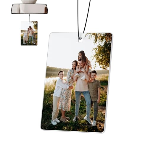 Personalisierter Lufterfrischer für Auto-Duft mit Foto Duftbaum Auto Personalisiert Geschenk für Familie & Freunde Doppelseitiger Druck Lufterfrischer zum Aufhängen