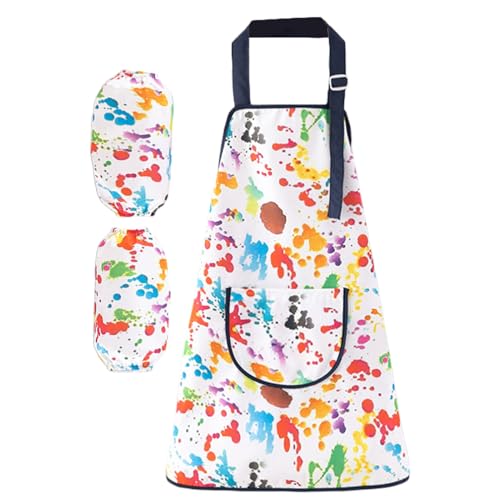 Delantales para niños para niños, babero impermeable ajustable con mangas, delantal de pintura para niños – Para 2 a 12 años para manualidades, cocina, pintura, comidas, aulas, escuelas, guardería