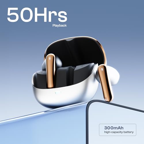 Image of Fire-Boltt Aero Fit TWS Earbuds with Custom EQ, Bluetooth 5.4 Wireless Earphones, 50H Playtime, Fast Charging Case, 50ms Low Latency Gaming & Touch Controls Copper Mist