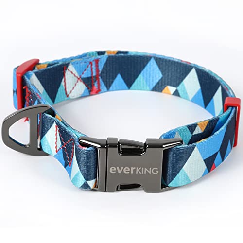 犬の首輪 大型 中型 小型 伸縮 調整 ワンタッチ お散歩 おしゃれ 軽い 柔らかい 丈夫 犬 首輪 ポリエステル (Sサイズ, ブルーベリー)